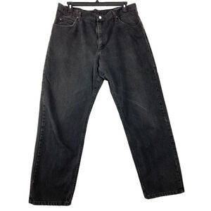 Wrangler Jeans Mens 40x32 Black Wash‎ Straight Cotton Denim Mid Rise Workwear